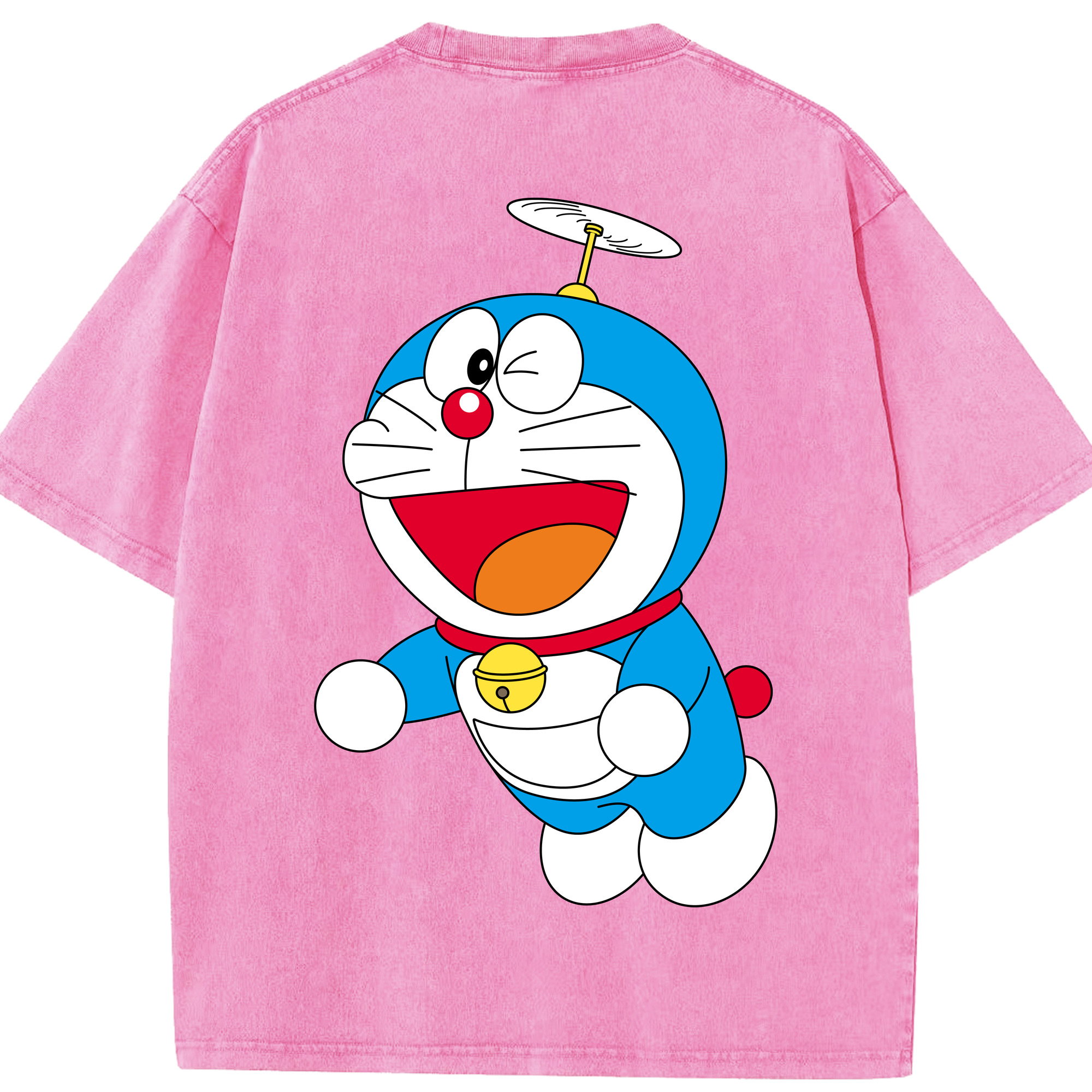 （画像用） ドラえもん Doraemon 綿100% ヴィンテージ風 半袖Tシャツ（背面プリント）